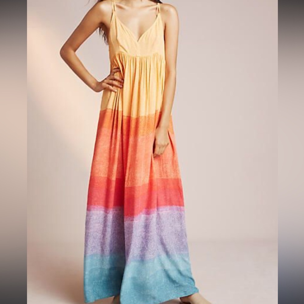 Anthropologie Carla Weeks Maci Rainbow Dress